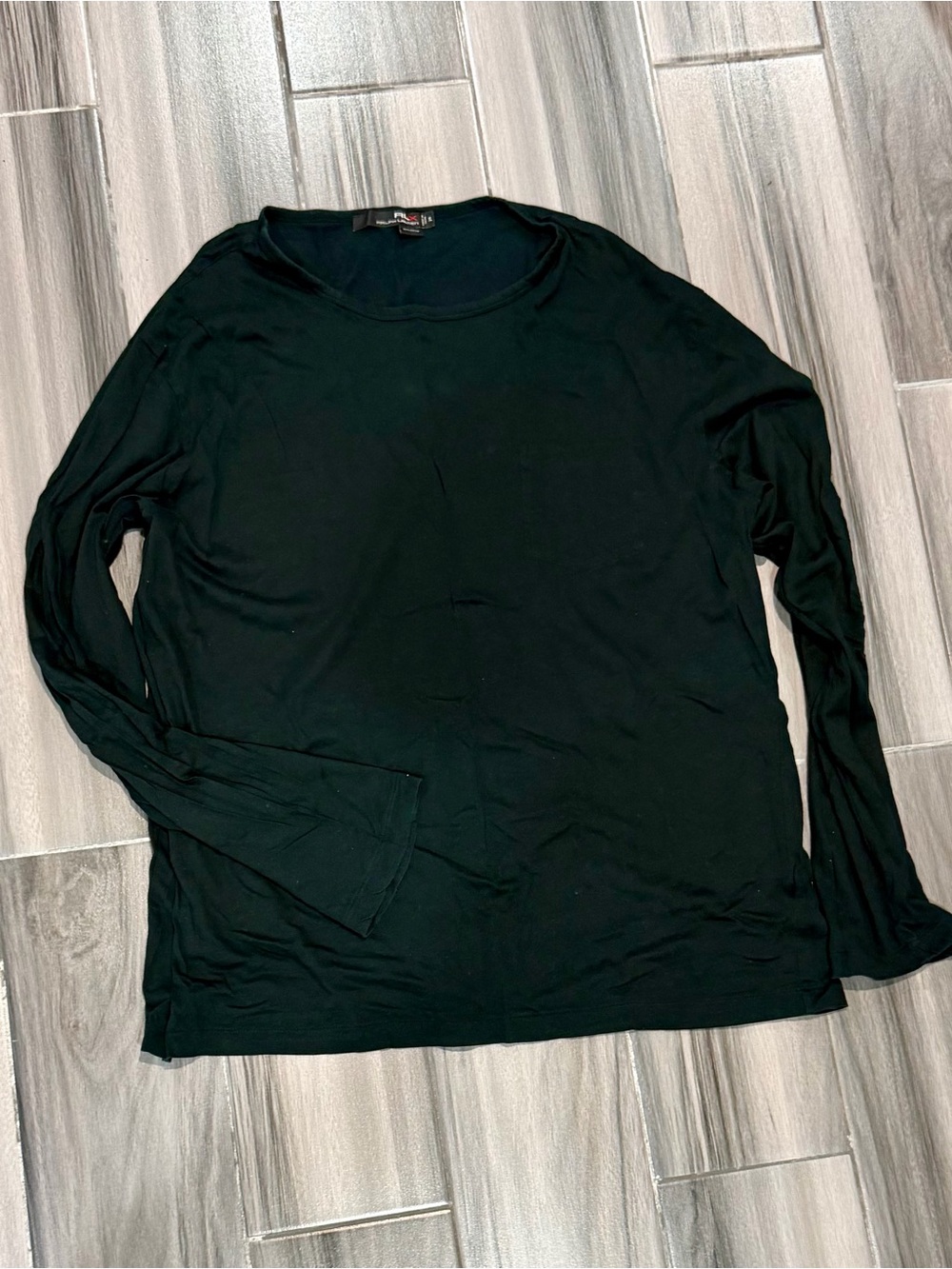 RLX Ralph Lauren Black Long Sleeve Scoop Neck Tee